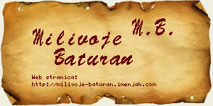 Milivoje Baturan vizit kartica